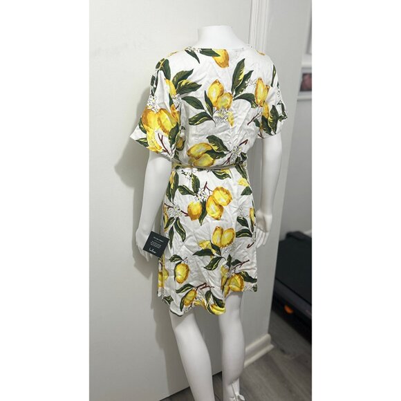 Lulus Lemon Print Wrap Dress, Size M, New with Tags! - Picture 10 of 12